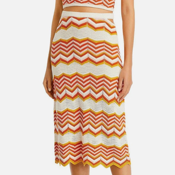 MOTHER The Cut It Out Knit Crochet Midi Skirt Size XS - Picture 16 of 16